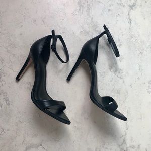 Zara Black Leather Heels